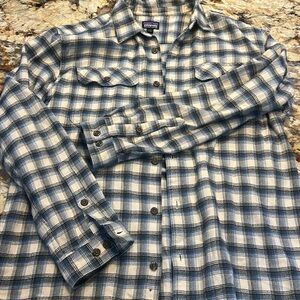 Patagonia Fjord Flannel Long Sleeve Button Up Shirt Size Large